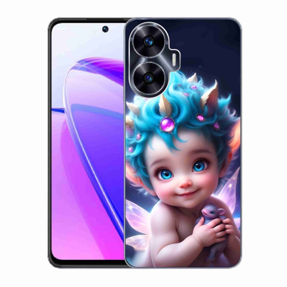 Gelový kryt mmCase na Realme C55 - dítě s motýlími křídly