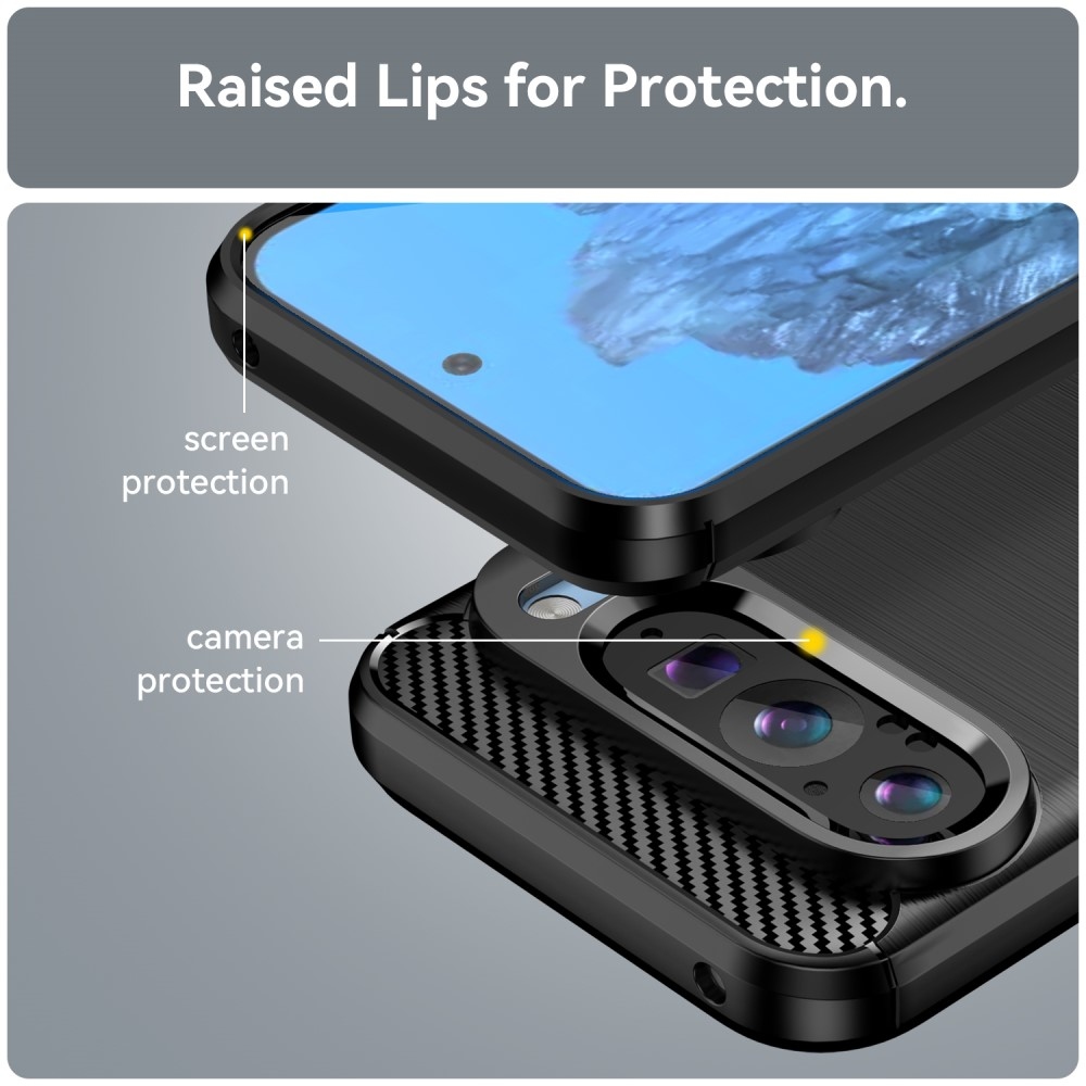 Carbon odolný gelový obal na Google Pixel 9/9 Pro - černý