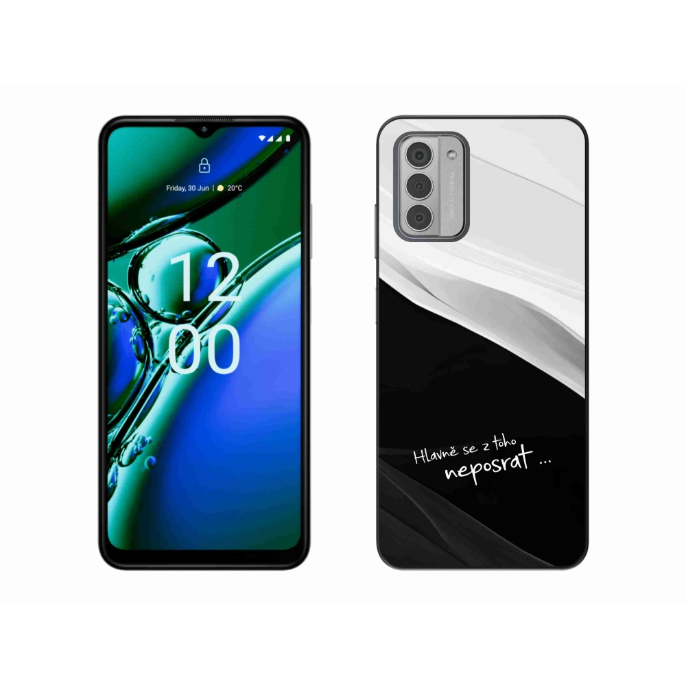 Gelový kryt mmCase na Nokia G42 - vtipný text 13 černobílé pozadí