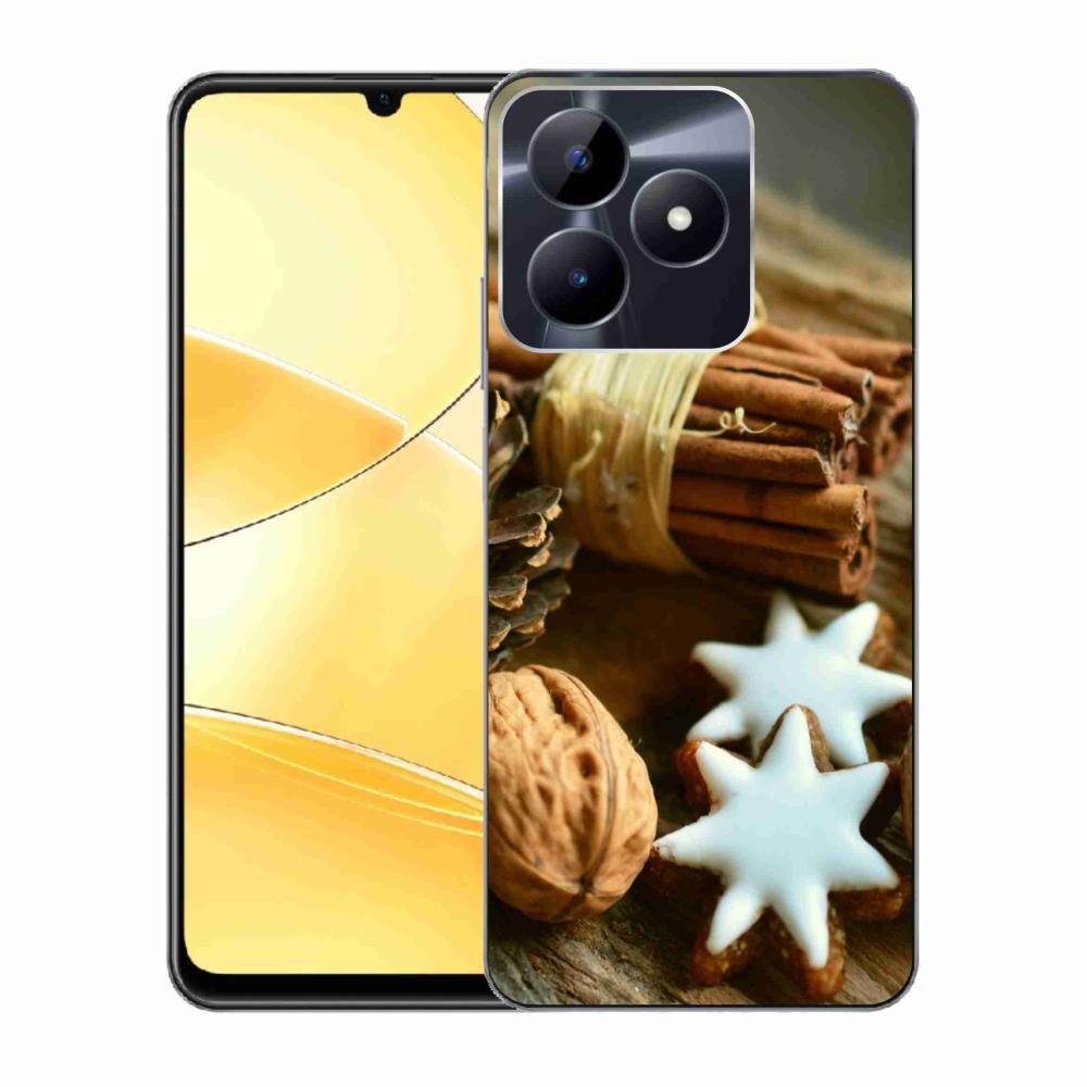 Gelový kryt mmCase na Realme C51/C53 - skořice a perníčky
