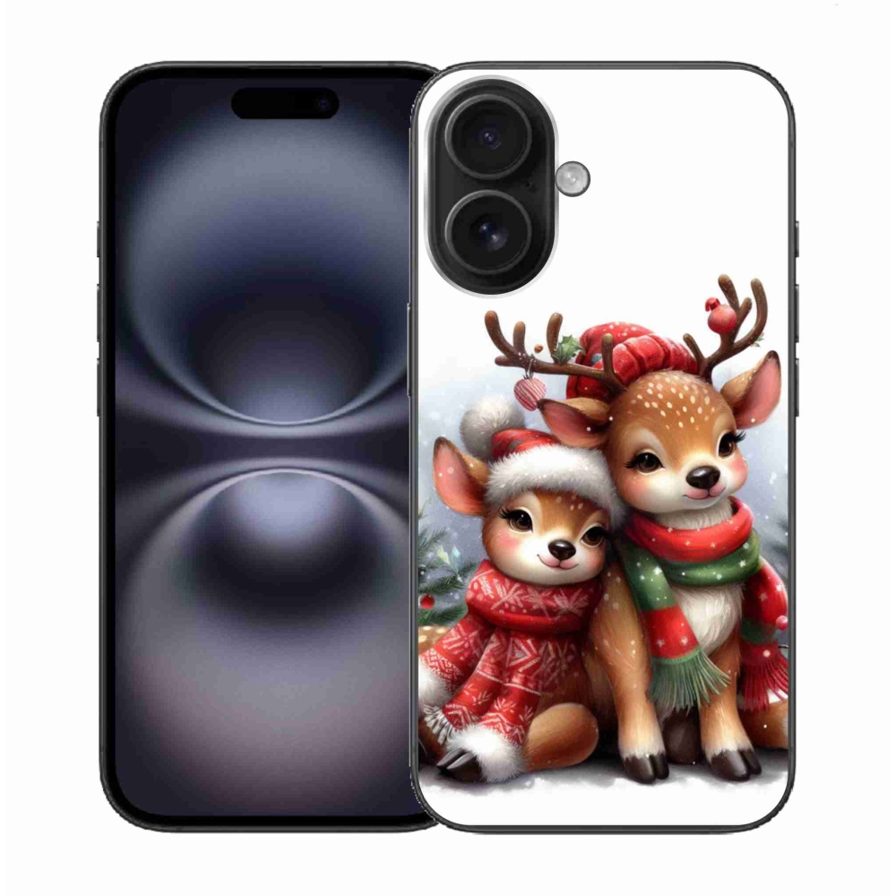 Gelový kryt mmCase na iPhone 16 - vánoční sobi