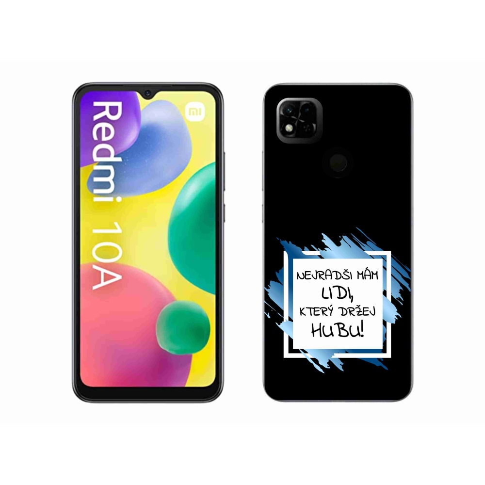 Gelový kryt mmCase na Xiaomi Redmi 10A - vtipný text 7 bíločerné pozadí