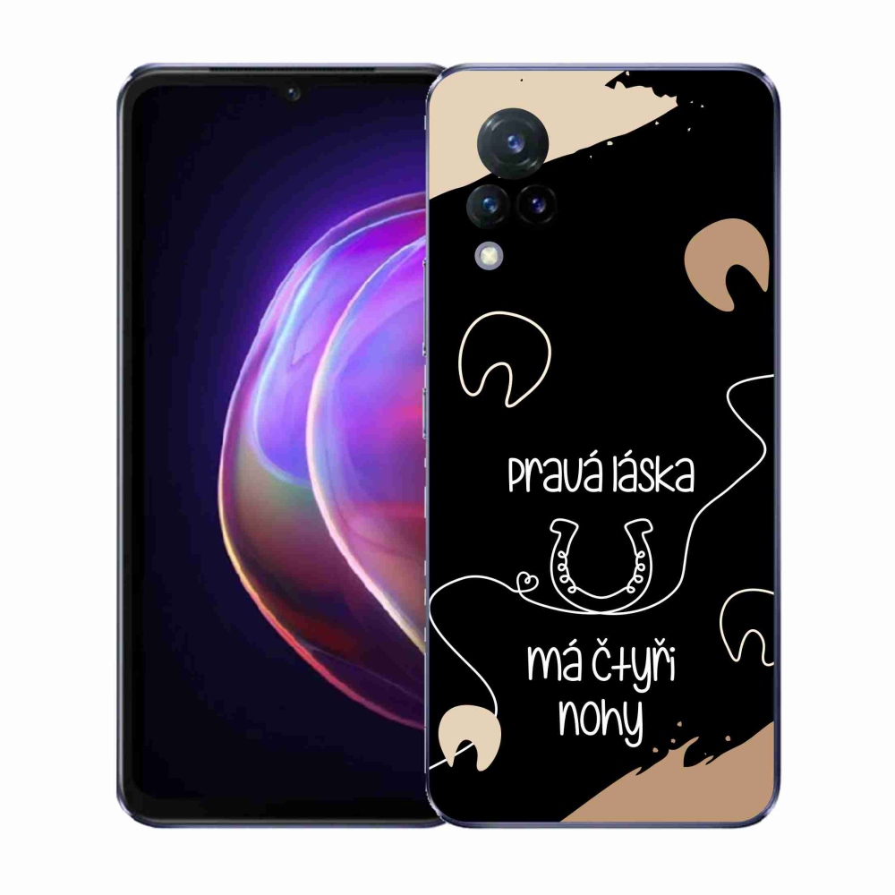 Gelový kryt mmCase na Vivo V21 4G/5G - koňský motiv černé pozadí