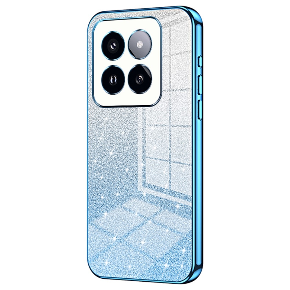 Cut gelový třpytivý obal na Xiaomi 14 Pro - modrý