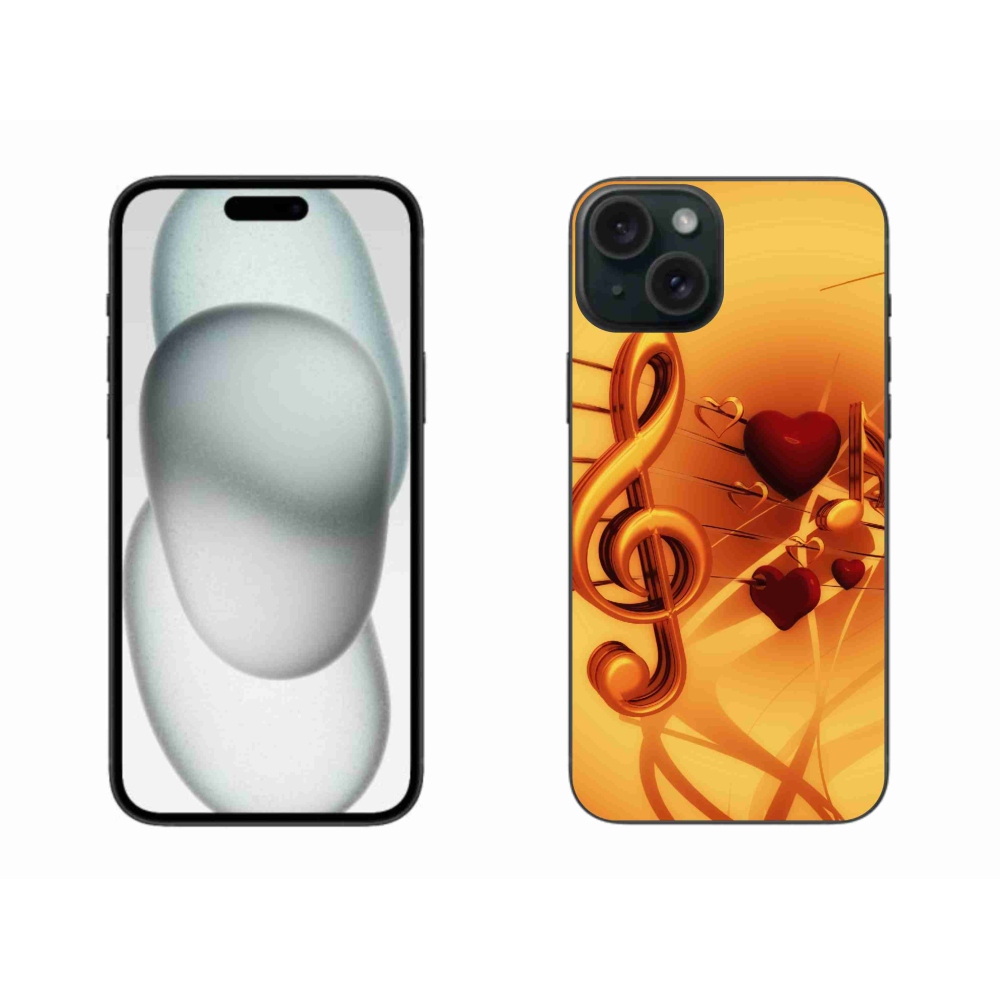 Gelový kryt mmCase na iPhone 15 Plus - noty