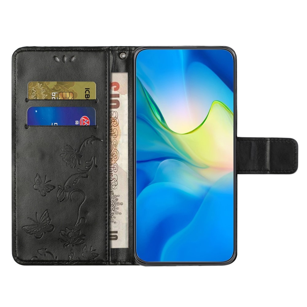 Flower knížkové pouzdro na Samsung Galaxy A56 5G - černé