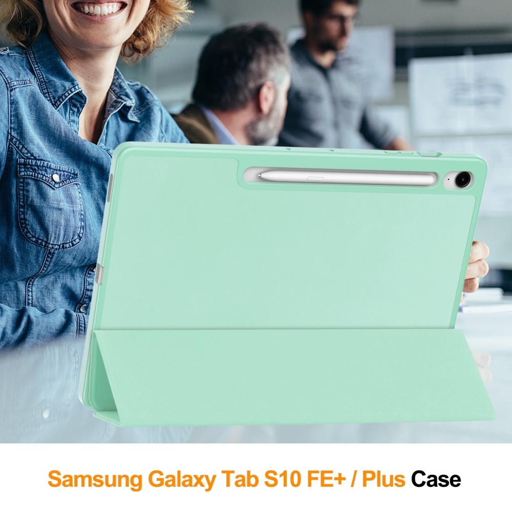 Cases chytré zavírací pouzdro na Samsung Galaxy Tab S10 FE+ - světlezelené