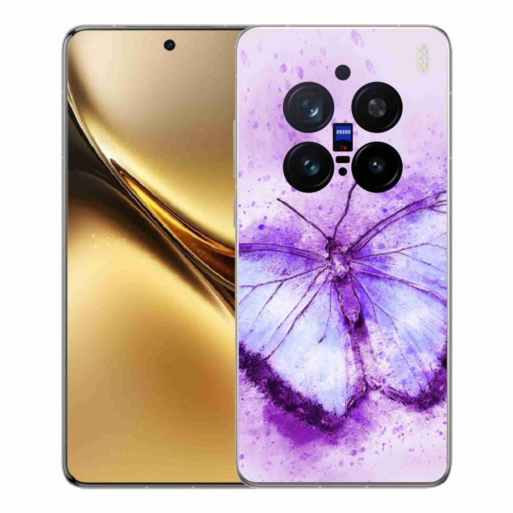 Gelový kryt mmCase na Vivo X200 Pro 5G - fialový motýl