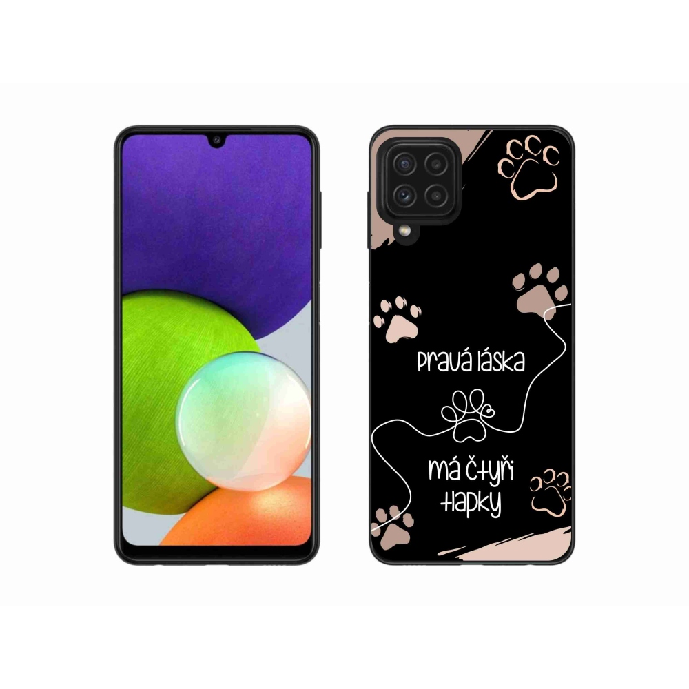 Gelový kryt mmCase na Samsung Galaxy A22 4G - psí motiv 1 černé pozadí