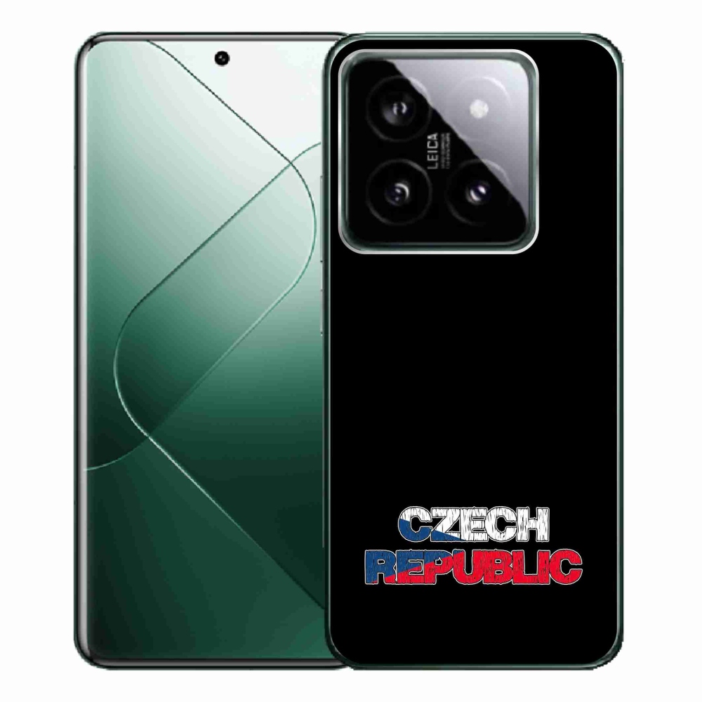 Gelový kryt mmCase na Xiaomi 14 Pro - Czech Republic černé pozadí