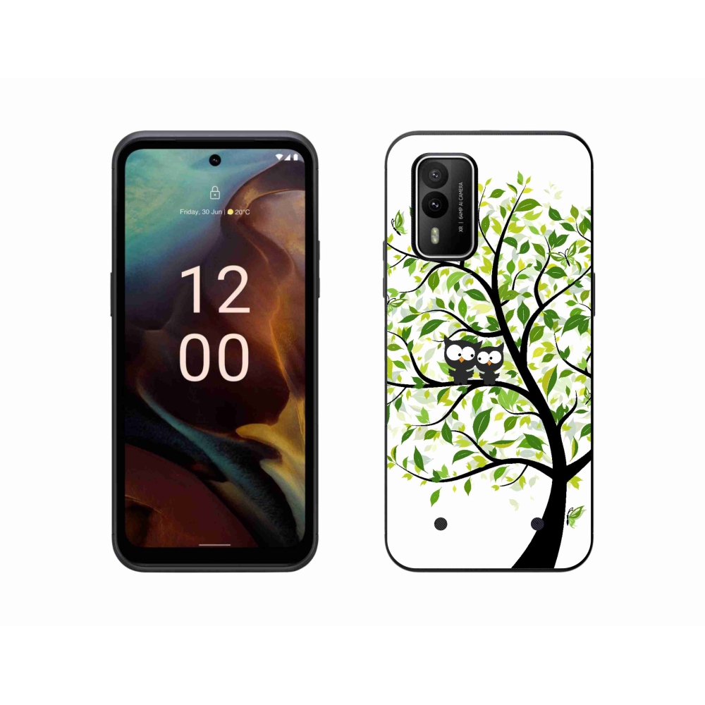 Gelový kryt mmCase na Nokia XR21 - sovičky na stromě