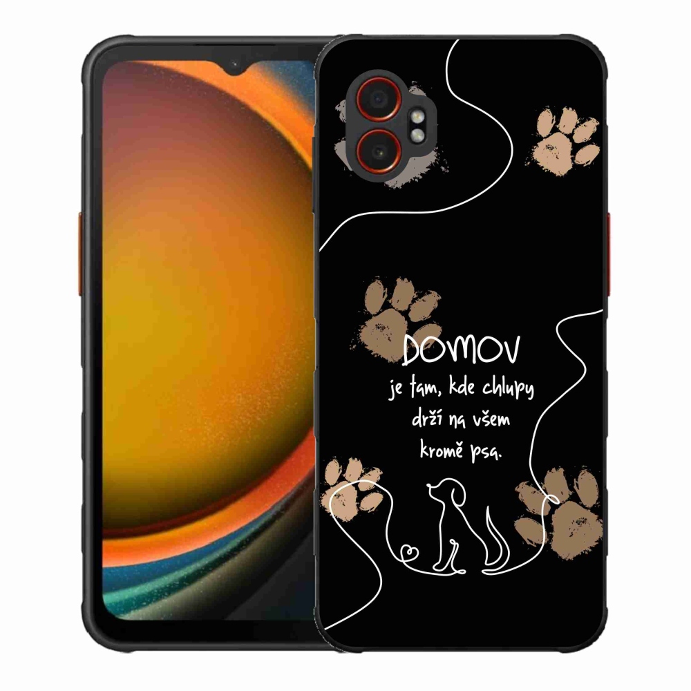 Gelový kryt mmCase na Samsung Galaxy Xcover 7 Pro - psí motiv černé pozadí