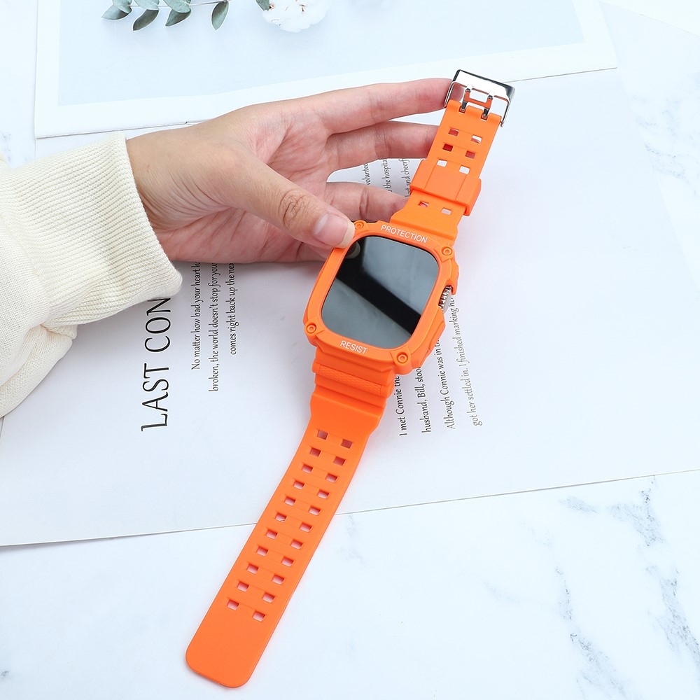 Integral ochranné silikonové pouzdro s řemínkem na Apple Watch Ultra 49mm - oranžové