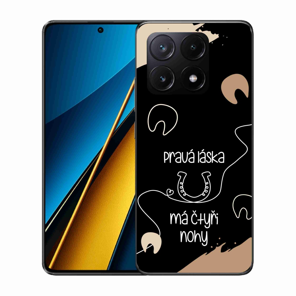 Gelový kryt mmCase na Xiaomi Poco X6 Pro 5G - koňský motiv černé pozadí