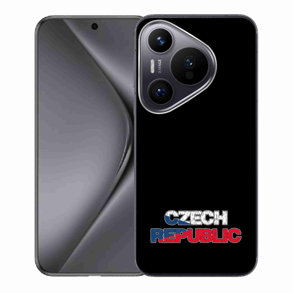 Gelový kryt mmCase na Huawei Pura 70 - Czech Republic černé pozadí