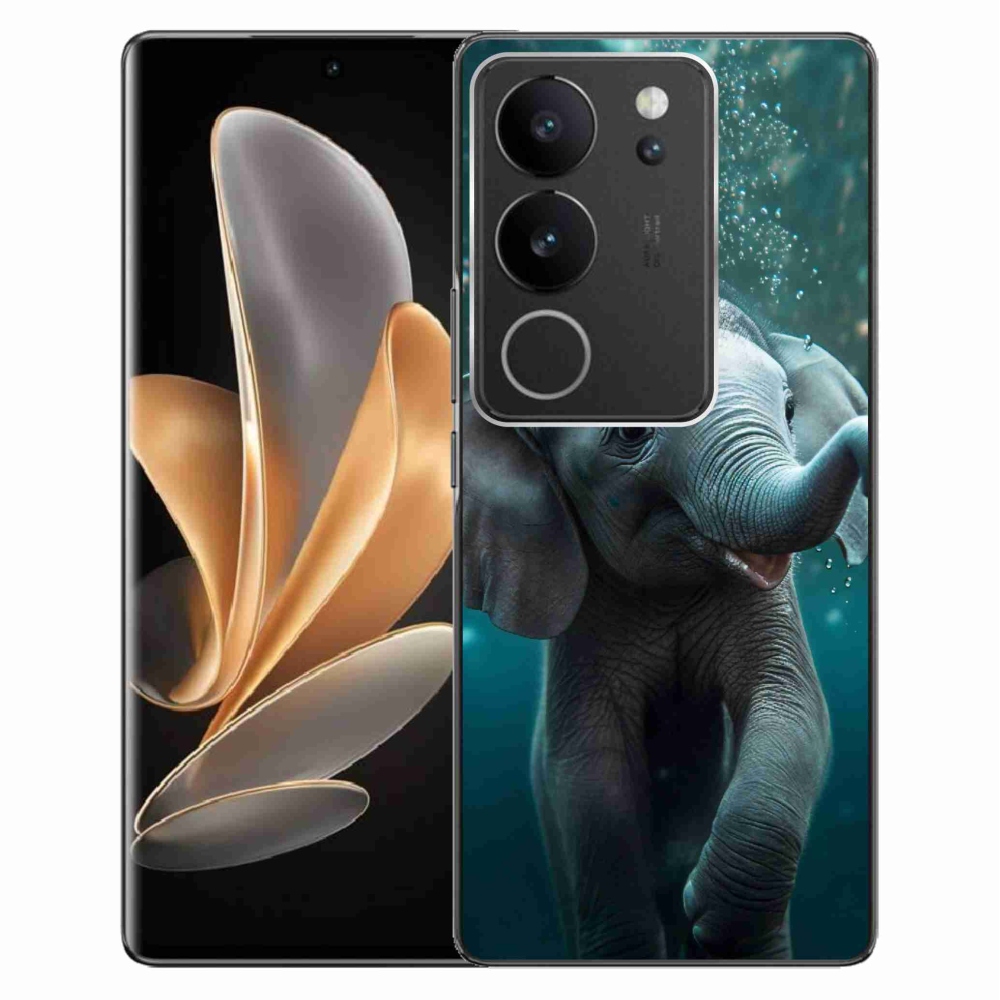 Gelový kryt mmCase na Vivo V29 5G - slůně pod vodou