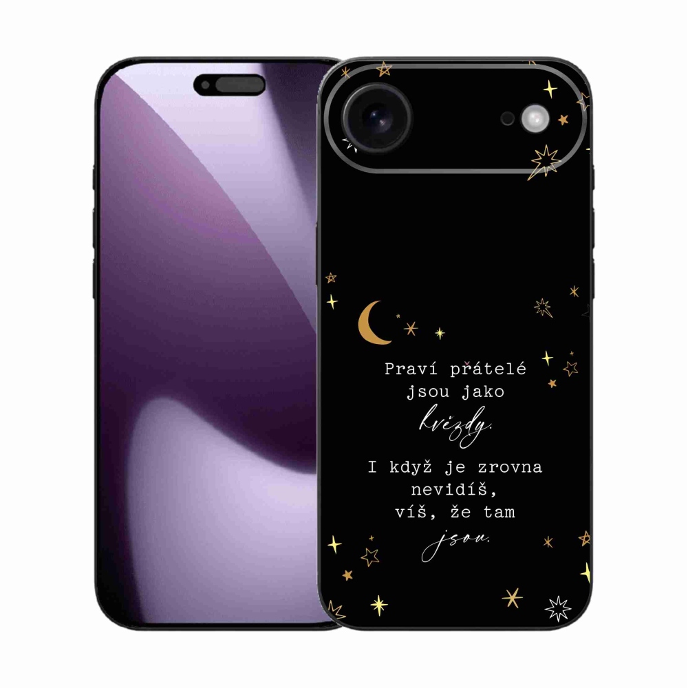 Gelový kryt mmCase na iPhone 17 Air - citát 6 černé pozadí