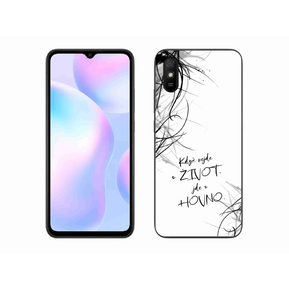 Gelový kryt mmCase na Xiaomi Redmi 9A - vtipný text 16 bílé pozadí