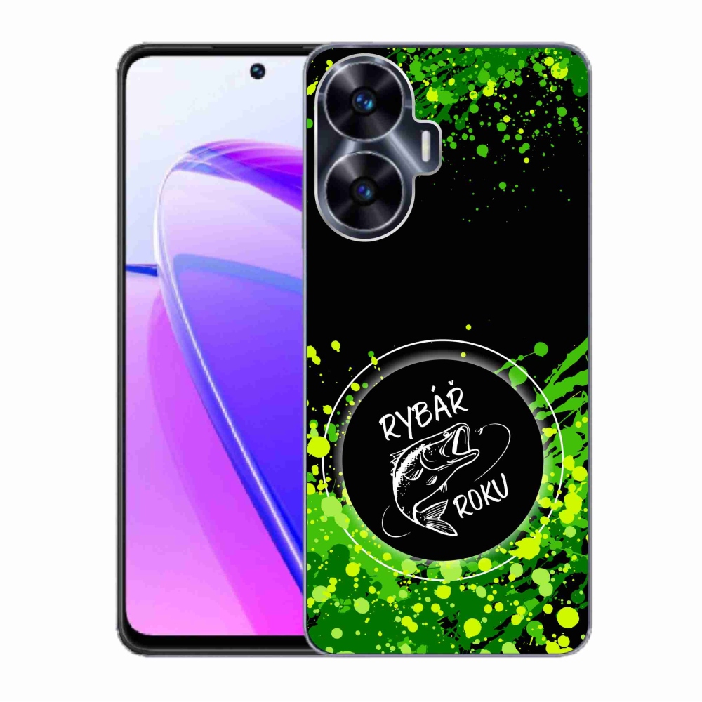 Gelový kryt mmCase na Realme C55 - rybář roku černé pozadí