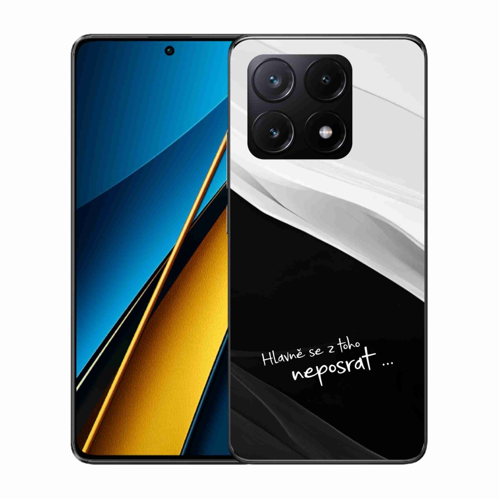 Gelový kryt mmCase na Xiaomi Poco X6 Pro 5G - vtipný text 13 černobílé pozadí