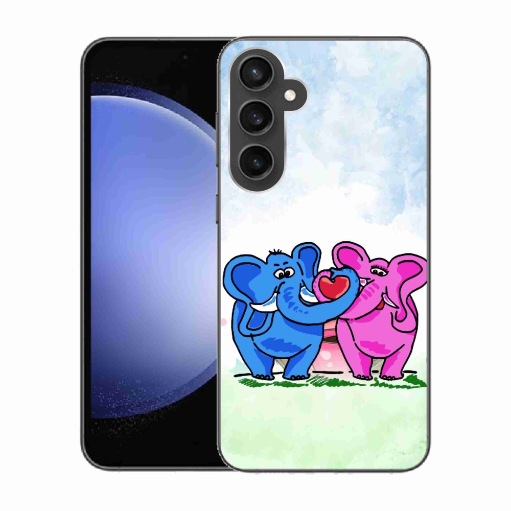 Gelový kryt mmCase na Samsung Galaxy S23 FE - zamilovaní sloni