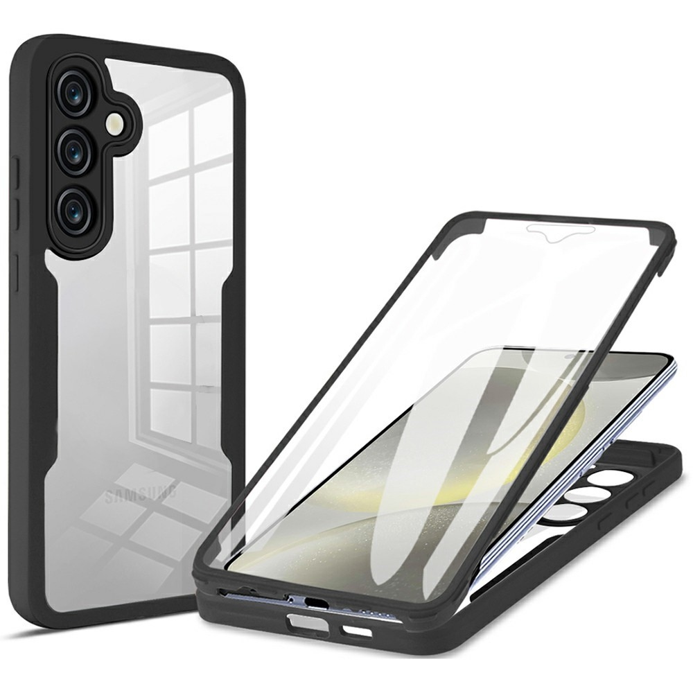 Acryl gelový obal s rámečkem pro ochranou displeje na Samsung Galaxy S25 FE - černý