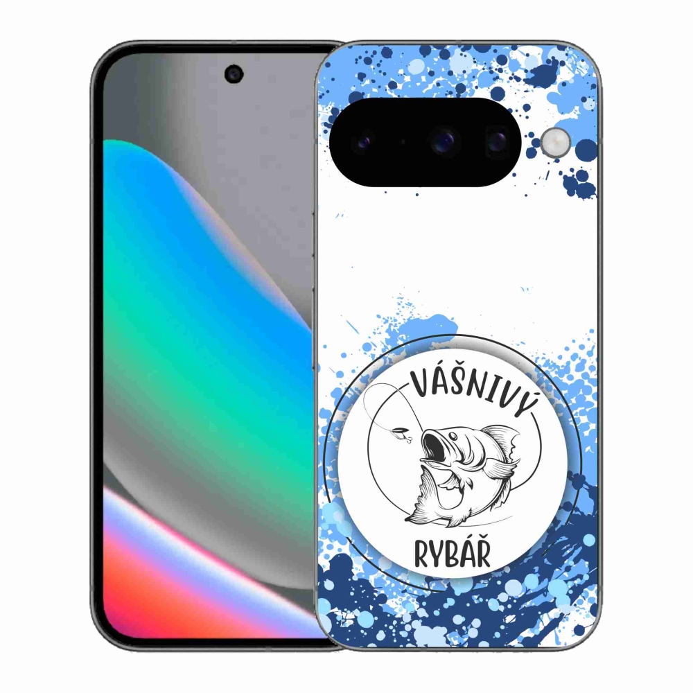 Gelový kryt mmCase na Google Pixel 10 - vášnivý rybář bílé pozadí