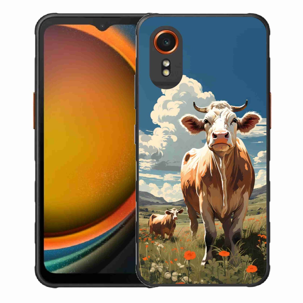 Gelový kryt mmCase na Samsung Galaxy Xcover 7 - krávy na louce