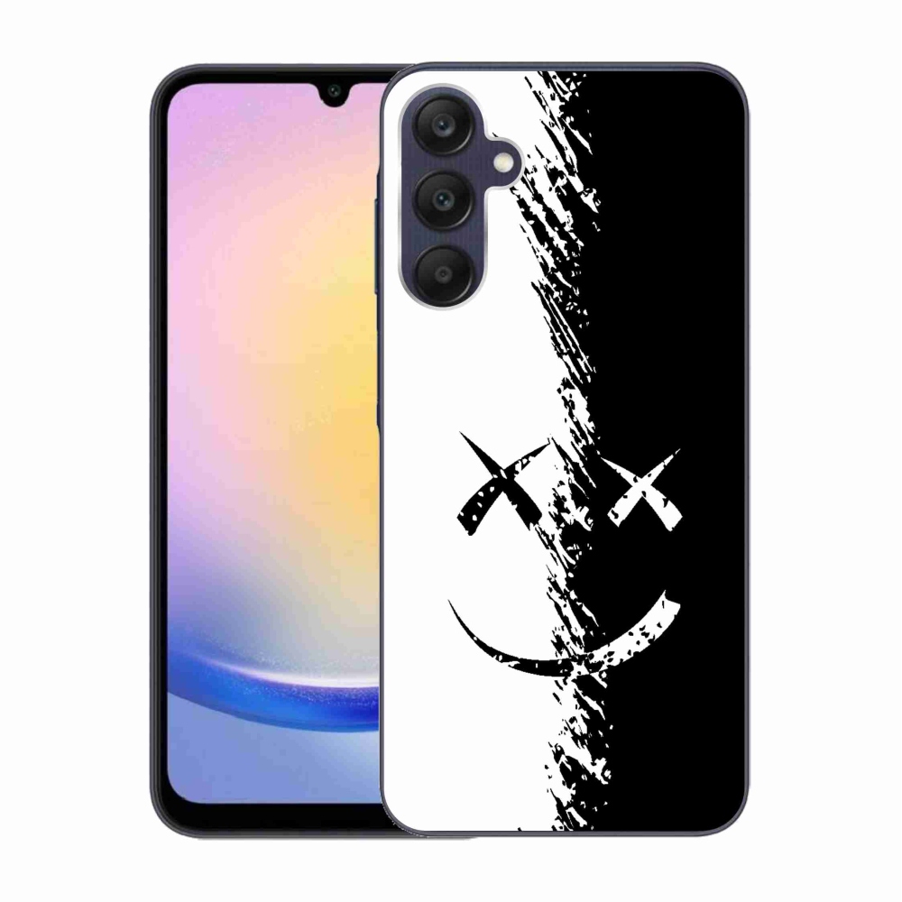 Gelový kryt mmCase na Samsung Galaxy A25 5G - černobílý smajlík