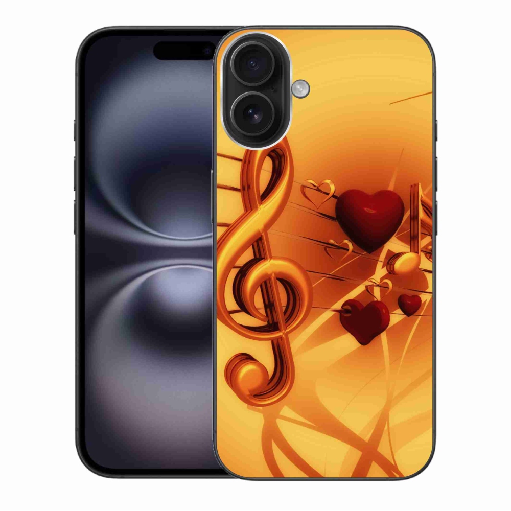 Gelový kryt mmCase na iPhone 16 Plus - noty