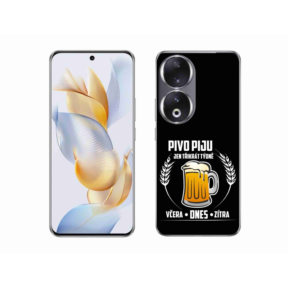 Gelový kryt mmCase na Honor 90 - pivní motiv černé pozadí