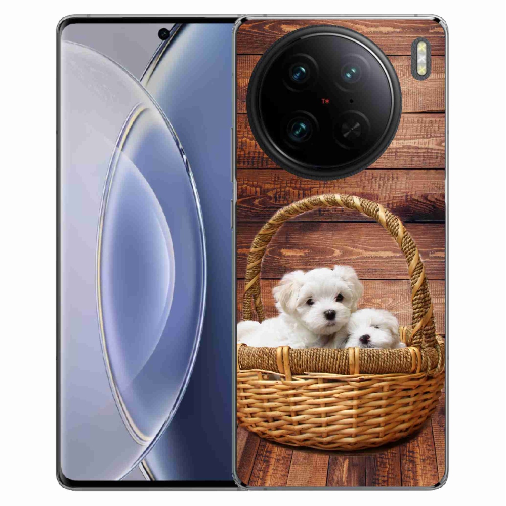 Gelový kryt mmCase na Vivo X90 Pro - štěňátka