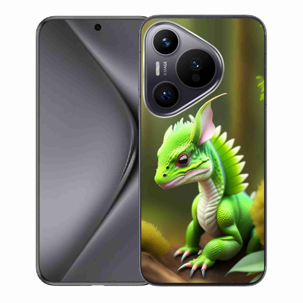 Gelový kryt mmCase na Huawei Pura 70 - zelený dráček