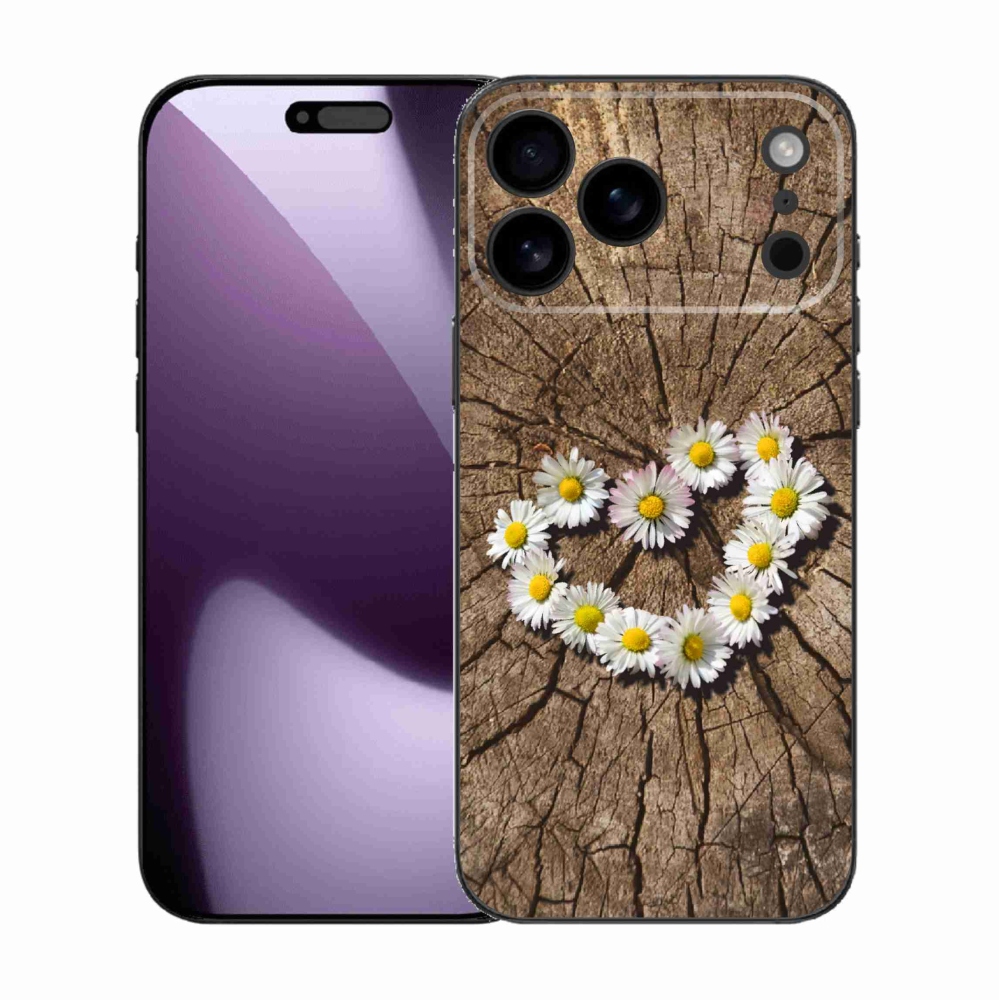 Gelový kryt mmCase na iPhone 17 Pro Max - srdce z kopretin