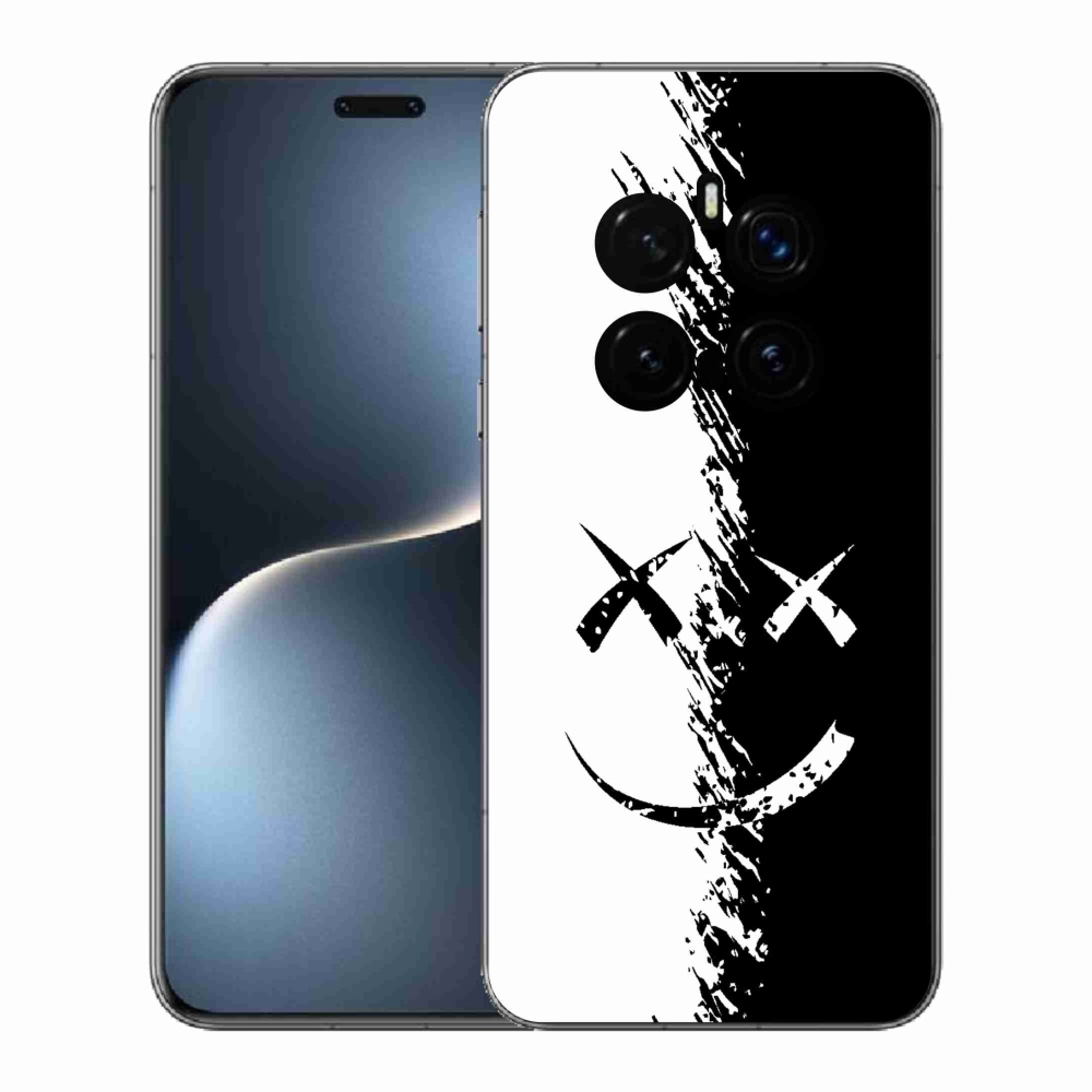 Gelový kryt mmCase na Honor Magic 7 Pro 5G - černobílý smajlík