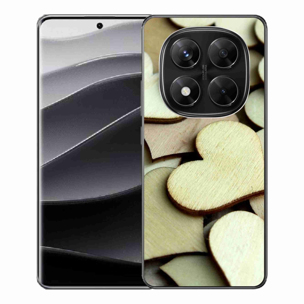 Gelový kryt mmCase na Xiaomi Redmi Note 14 Pro 5G/Poco X7 5G - dřevěná srdíčka