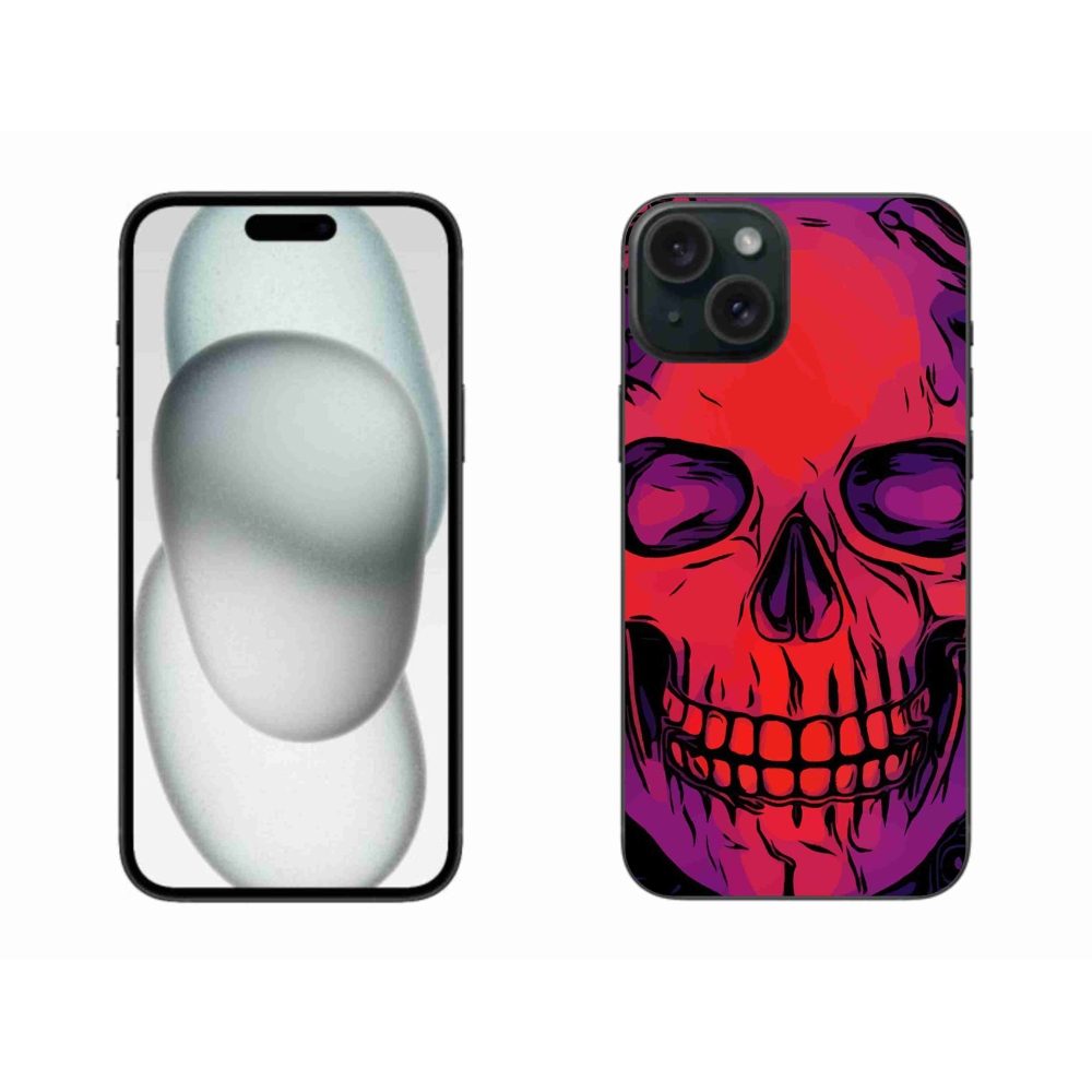 Gelový obal mmCase na iPhone 15 Plus - lebka