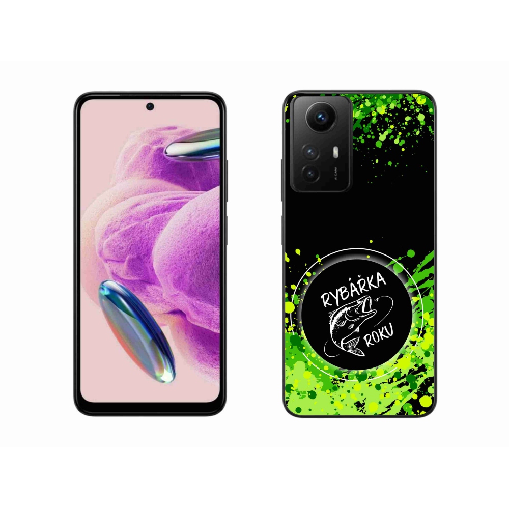 Gelový kryt mmCase na Xiaomi Redmi Note 12S - rybářka roku černé pozadí