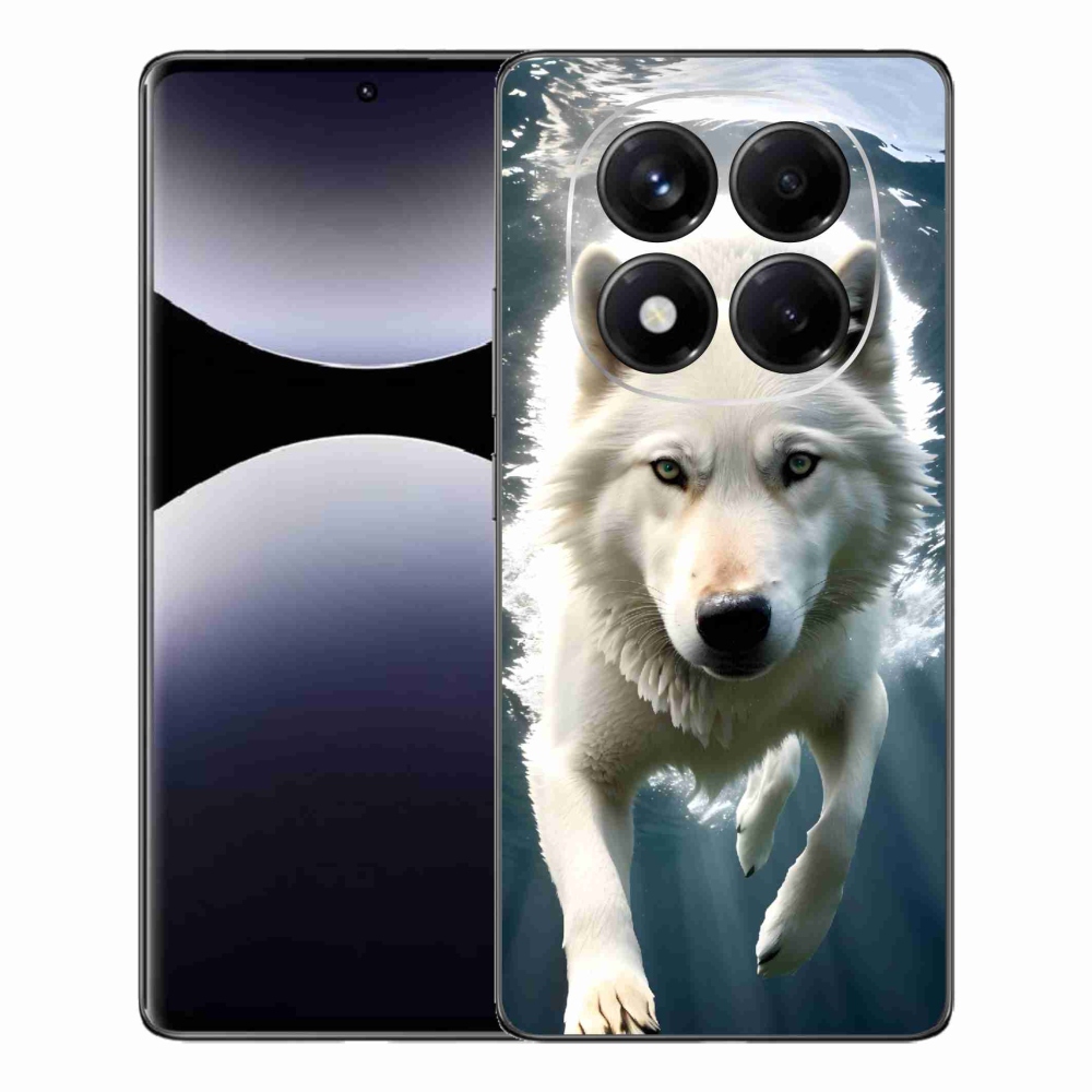 Gelový kryt mmCase na Xiaomi Redmi Note 14 Pro - bílý vlk