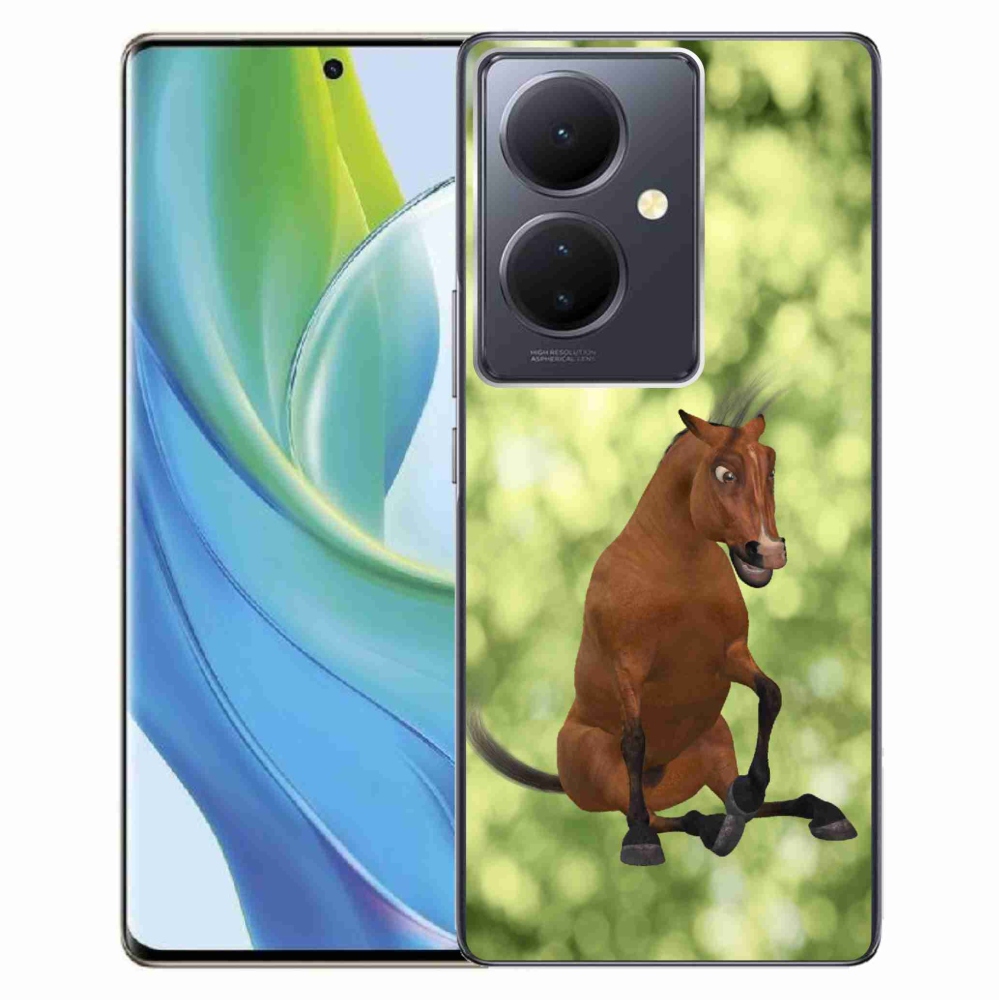 Gelový kryt mmCase na Vivo V29 Lite 5G - hnědý kreslený kůň 1