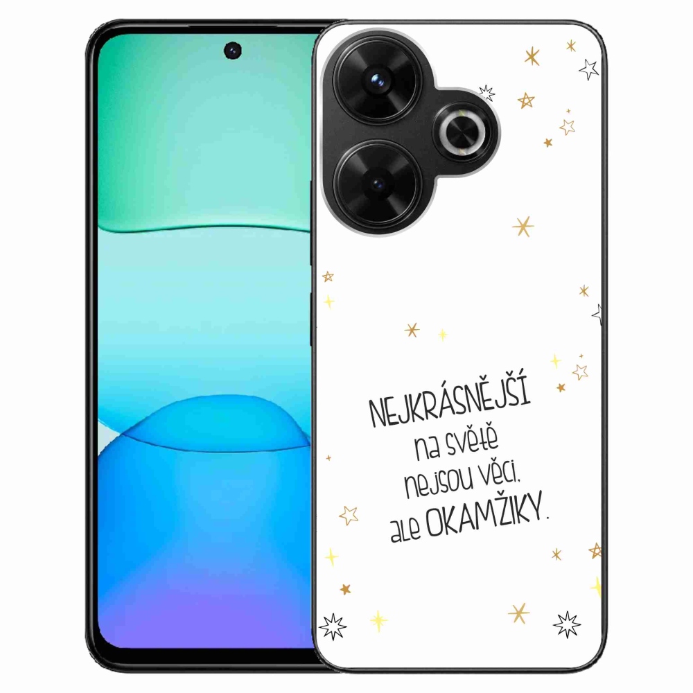 Gelový kryt mmCase na Xiaomi Redmi 13 4G/Poco M6 4G  - citát 4 bílé pozadí