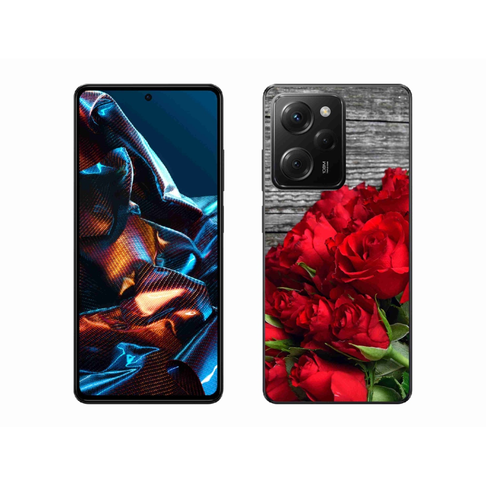 Gelový kryt mmCase na Xiaomi Poco X5 Pro 5G - červené růže