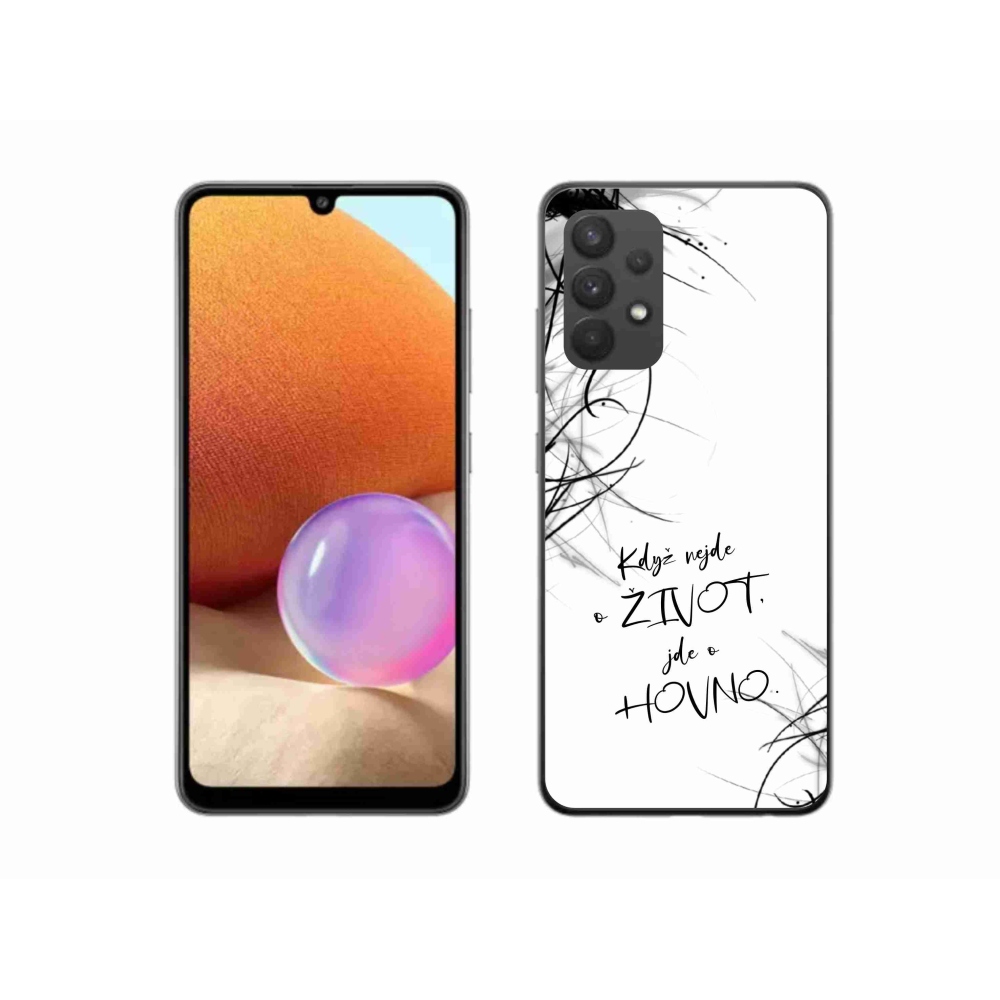 Gelový kryt mmCase na Samsung Galaxy A32 4G - vtipný text 16 bílé pozadí