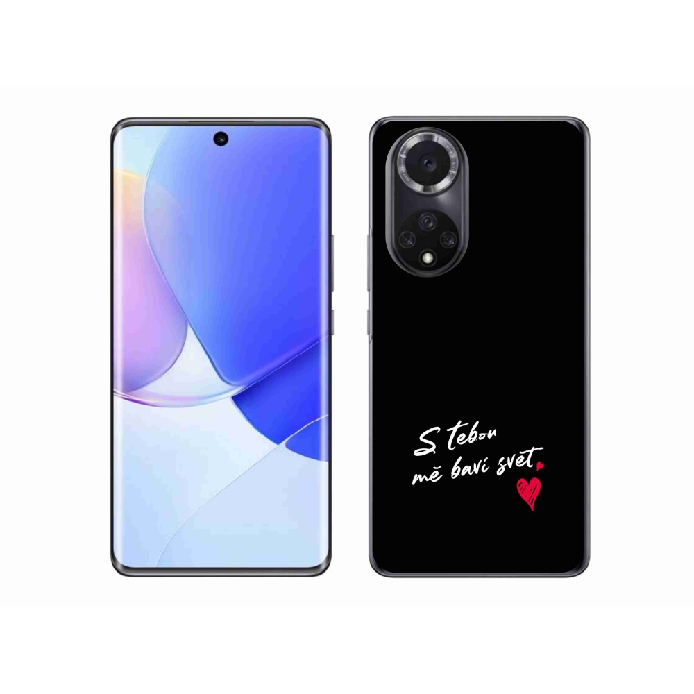 Gelový kryt mmCase na Huawei Nova 9 - zamilovaný text 1 černé pozadí