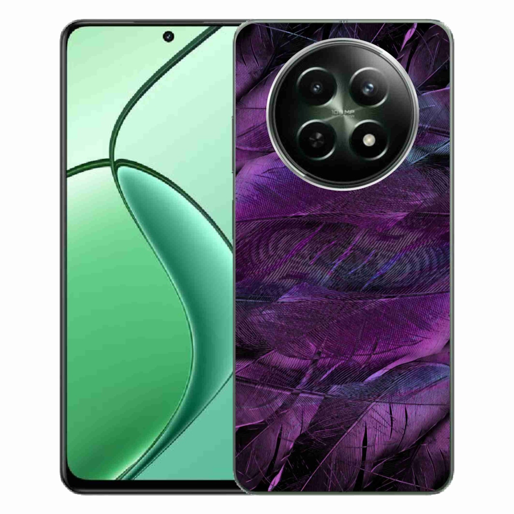 Gelový kryt mmCase na Realme 12 5G/12x 5G - fialová pírka