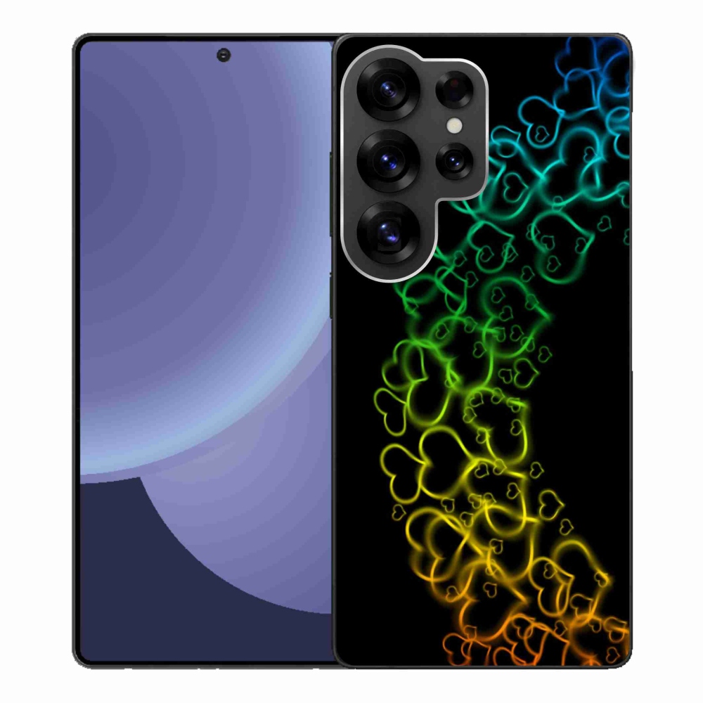 Gelový kryt mmCase na Samsung Galaxy S25 Ultra - barevná srdíčka