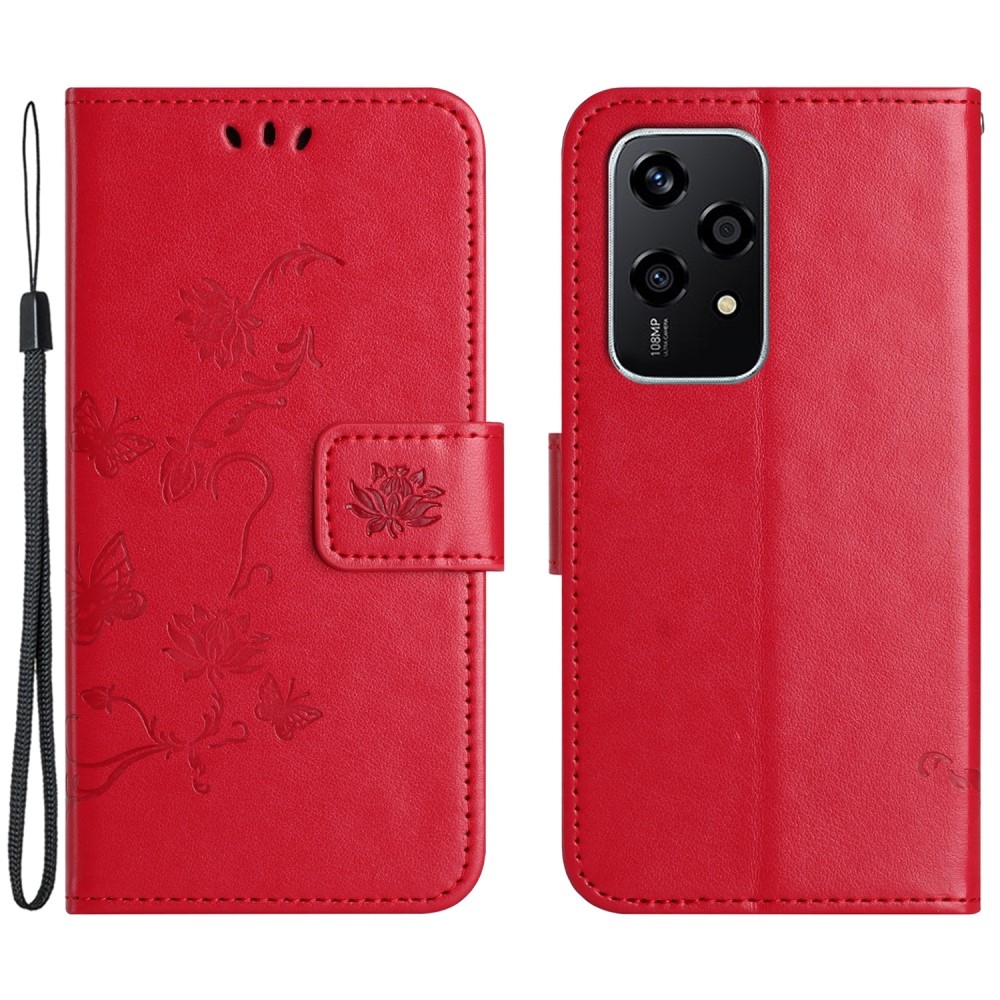 Flower knížkové pouzdro na Honor 200 Lite 5G - červené