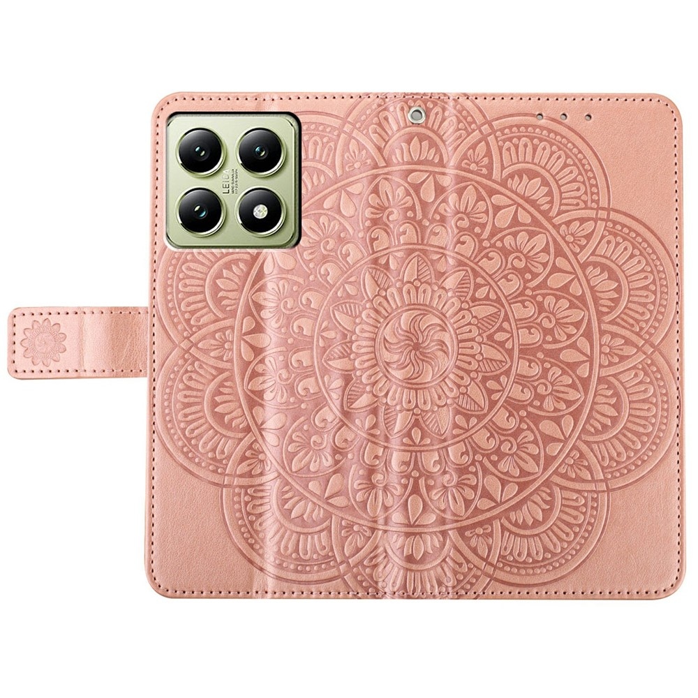 Mandala knížkové pouzdro na Xiaomi 15T Pro - růžovozlaté