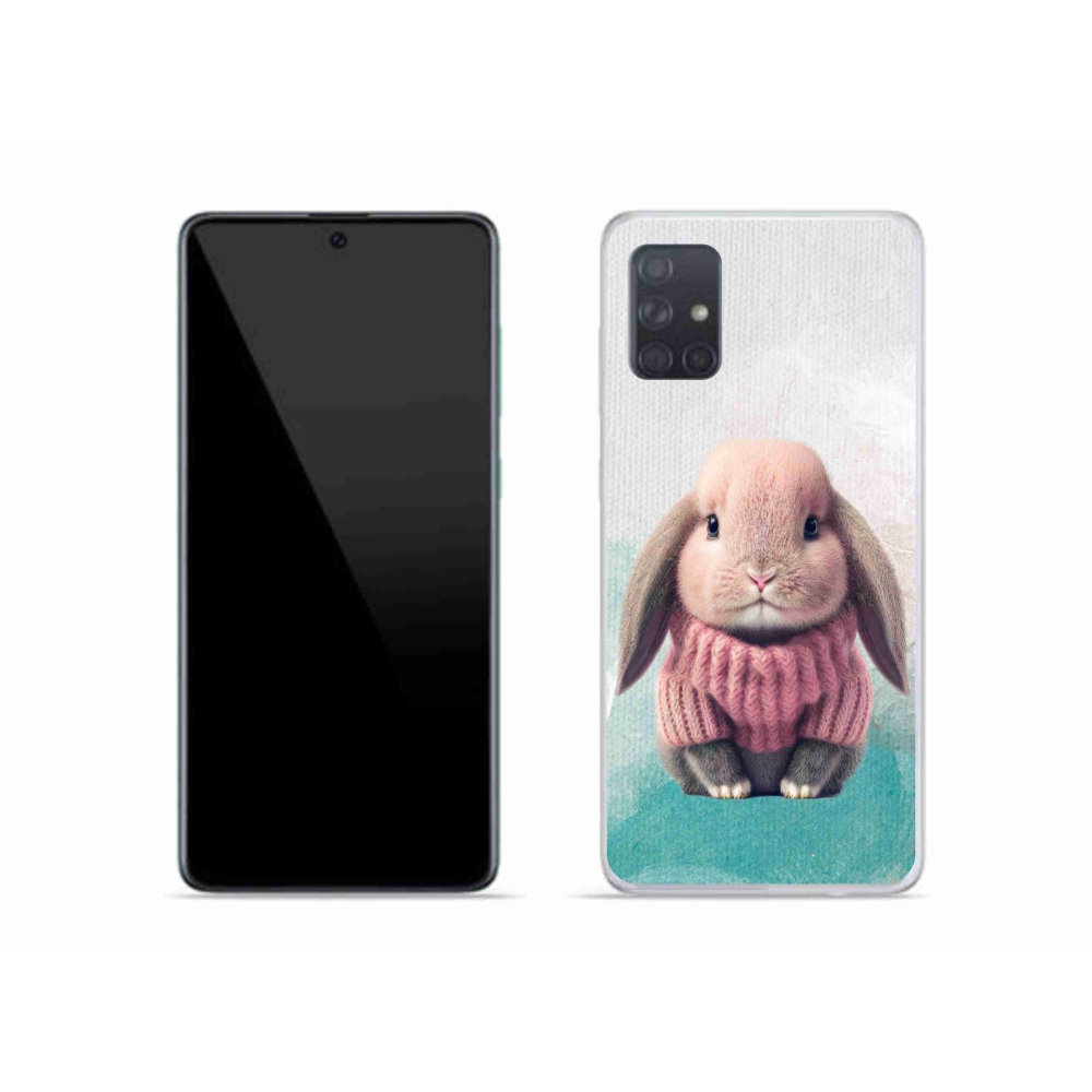 Gelový kryt mmCase na Samsung Galaxy A51 - králíček ve svetru