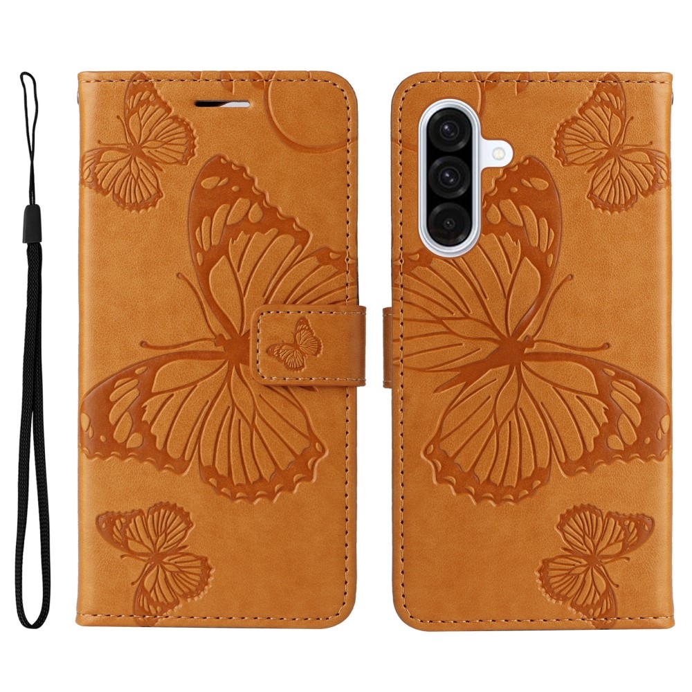 Big Butterfly knížkové pouzdro na Samsung Galaxy A36 5G - žluté